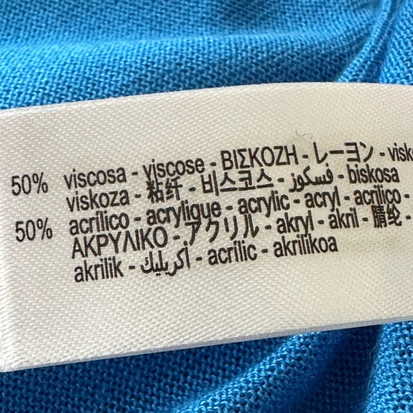 ZARA Cerulean Blue Pullover Sweater Boxy Lightweight Layer Size XL - Picture 13 of 14